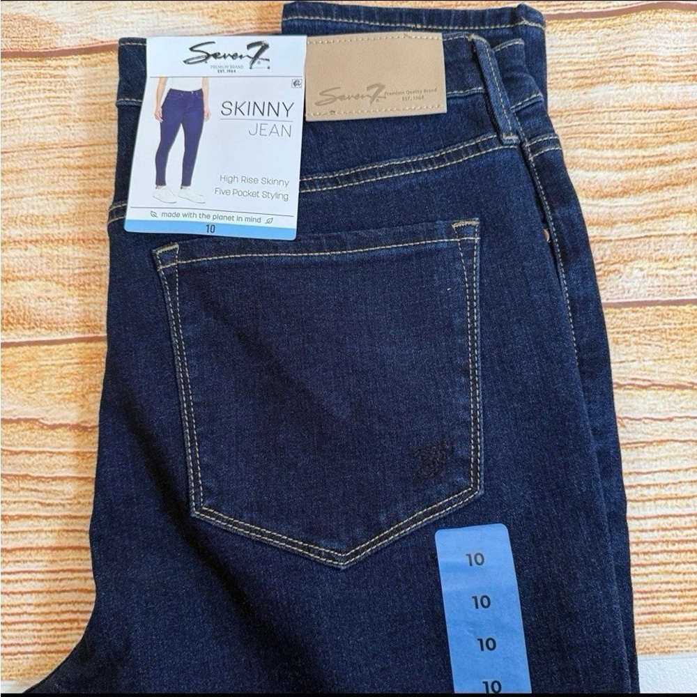 Seven7 Women's 5 Pockets Soft Stretch High Rise Skinny Jean Argon Size 10